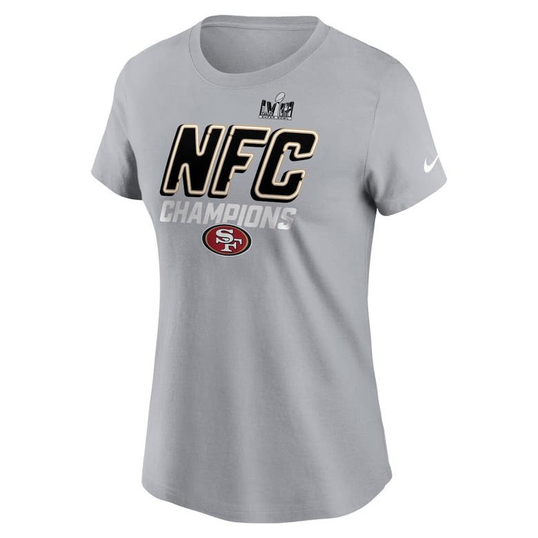 Shop Nike Gray San Francisco 49ers 2023 Nfc Champions Iconic T-shirt