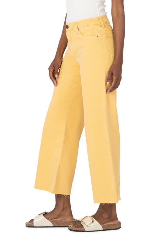 Shop Kut From The Kloth Meg Raw Hem High Waist Ankle Wide Leg Jeans In Sunflower