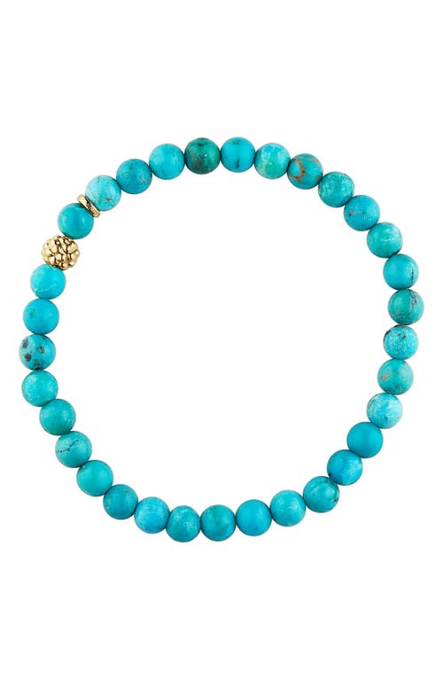 Shop Lagos Caviar Icon Semiprecious Stone Bracelet In Turquoise/gold