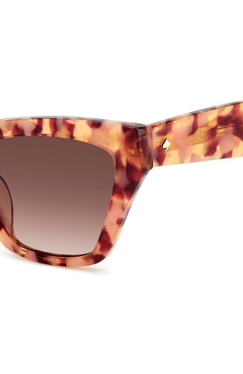 Kate Spade Fay Acetate Cat-eye Sunglasses In Pink Havana/brown Gradient