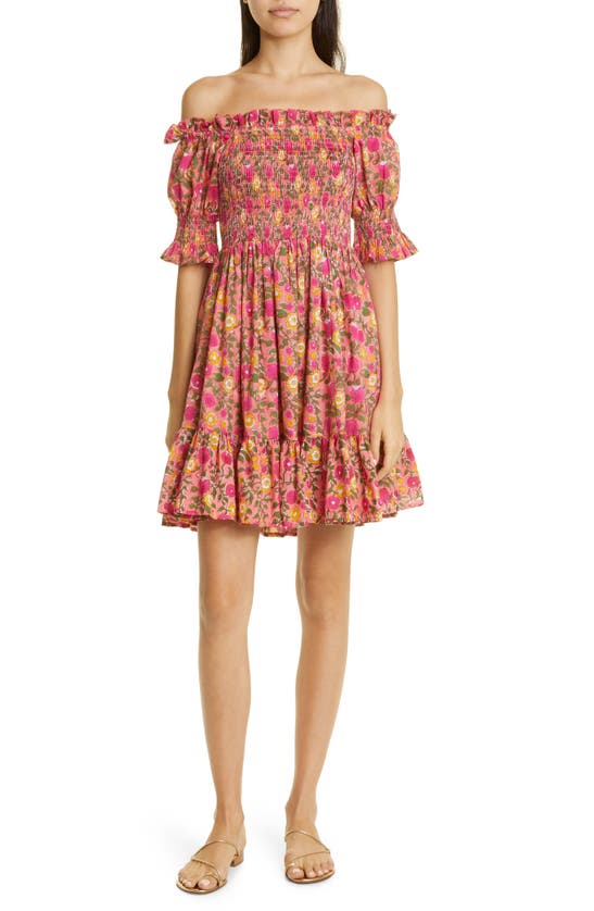 Mille Women's Olympia Cotton Floral Tiered Midi-dress In Passionfruit