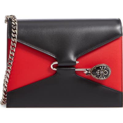 Alexander Mcqueen Pin Calfskin Leather Shoulder Bag - Black