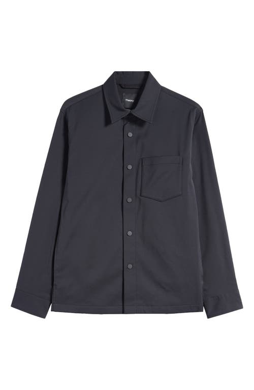 Shop Theory Snap-up Water Resistant Performance Shirt Jacket In Black