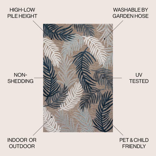 JONATHAN Y JONATHAN Y MONTEGO HIGH-LOW TROPICAL PALM INDOOR/OUTDOOR AREA RUG 