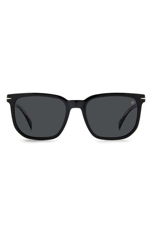 David Beckham Eyewear 54mm Square Sunglasses in Black Silver /Gray Pz