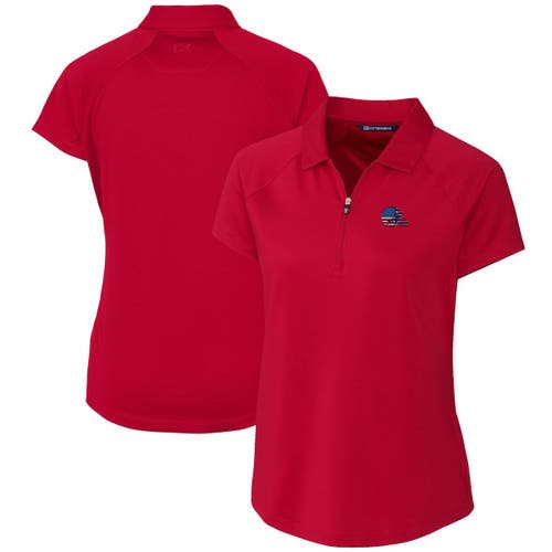 Women's Cutter & Buck Cardinal Cleveland Browns Forge Stretch Polo