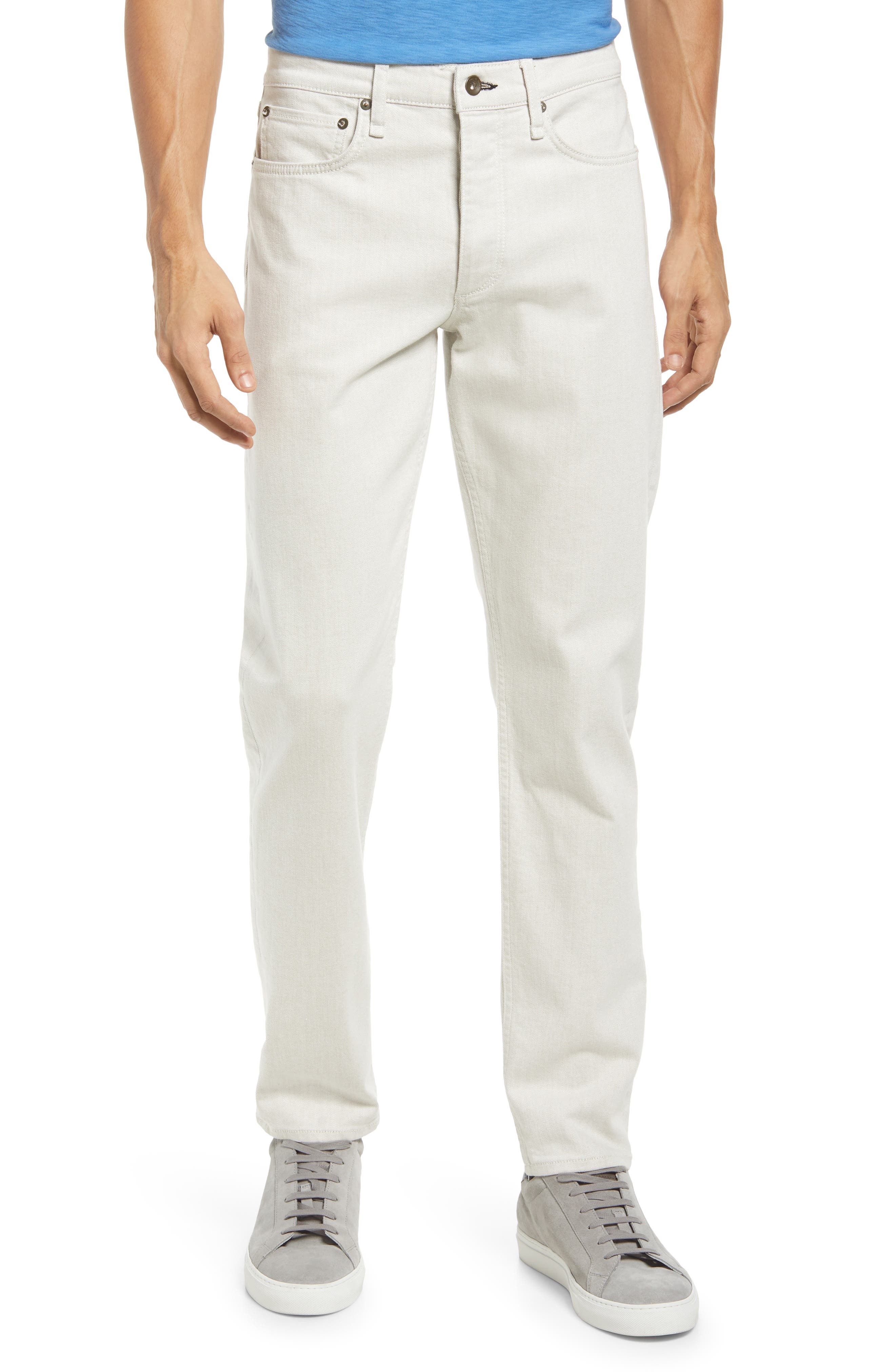 white straight jeans for men