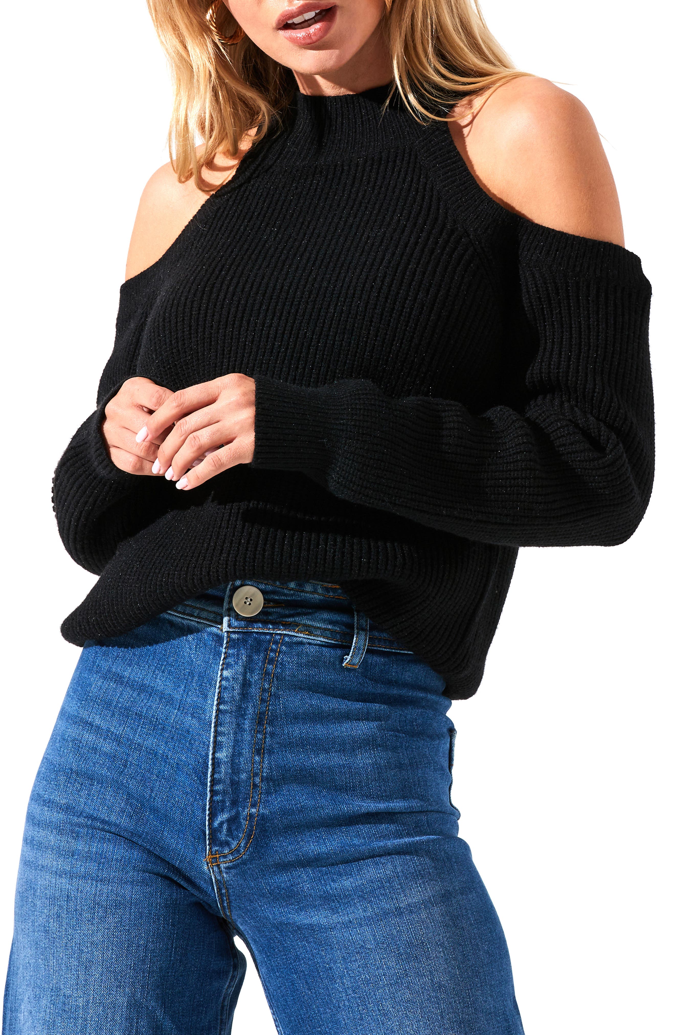 cold shoulder sweater