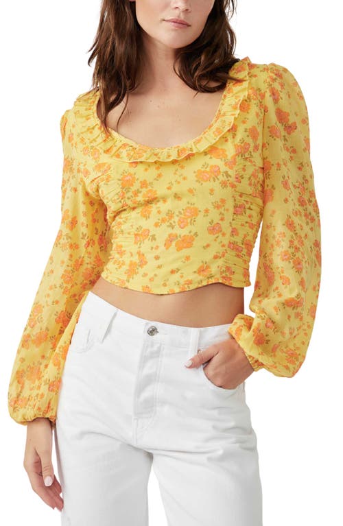 Free People Another Life Print Crop Top Honey Combo at Nordstrom,