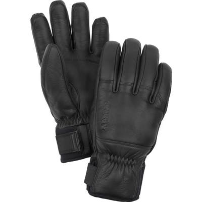Hestra Omni Leather Gloves, Black