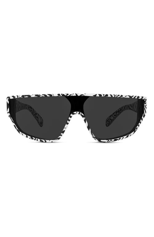 Shop Celine 143mm Flattop Sunglasses In Black/white/smoke