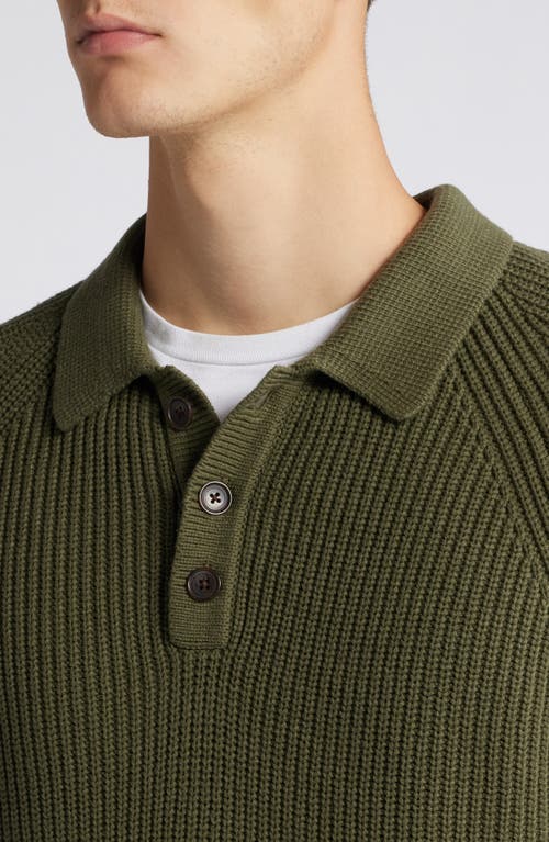 Shop Treasure & Bond Rib Cotton Blend Sweater In Olive Night