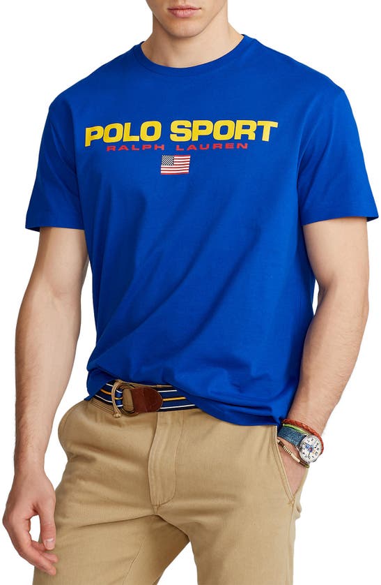 Shop Polo Ralph Lauren Polo Sport Graphic Tee In Sapphire Star