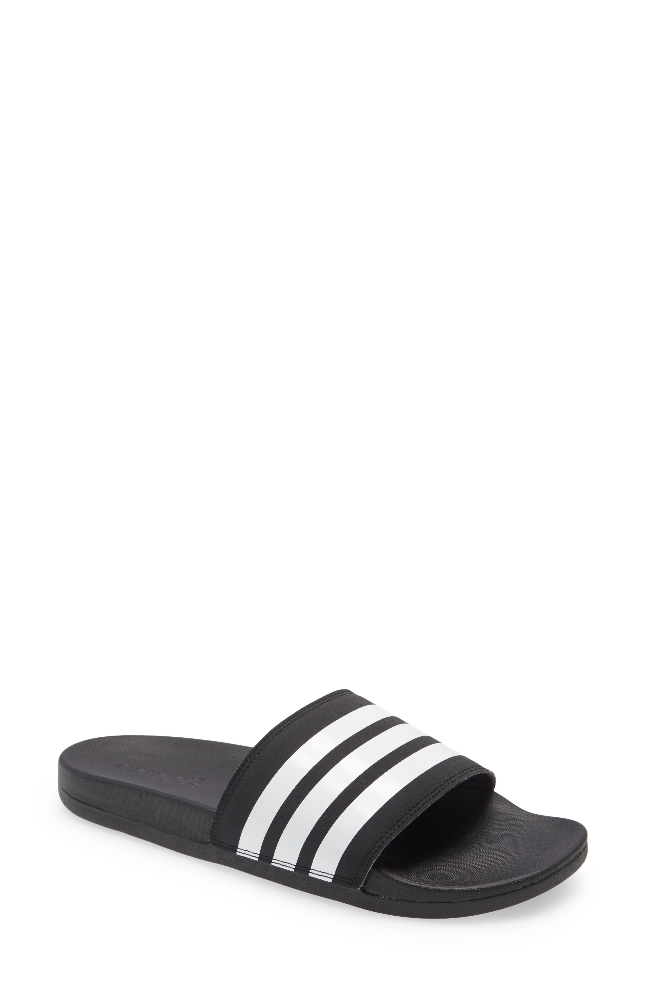 UPC 191031165926 product image for adidas Adilette Comfort Slide Sandal in Core Black/White/Core Black at Nordstrom | upcitemdb.com