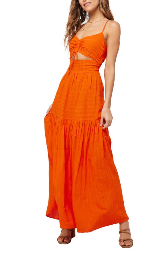 L*space Zuri Cutout Cover-up Maxi Dress In Poppy