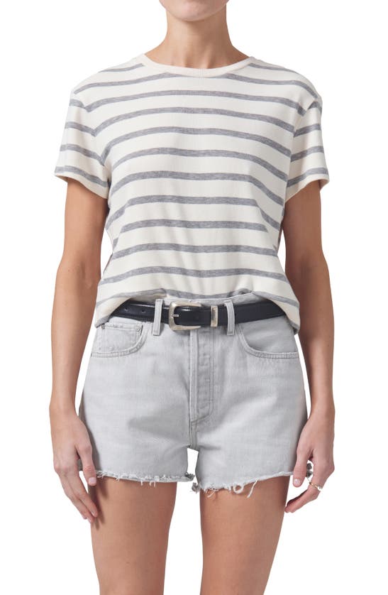 Citizens Of Humanity Kyle Tee In Campanula Stripe In Campanula Stripe