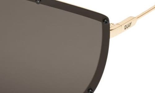 Shop Quay On Set 70mm Oversize Shield Sunglasses In Gold/black