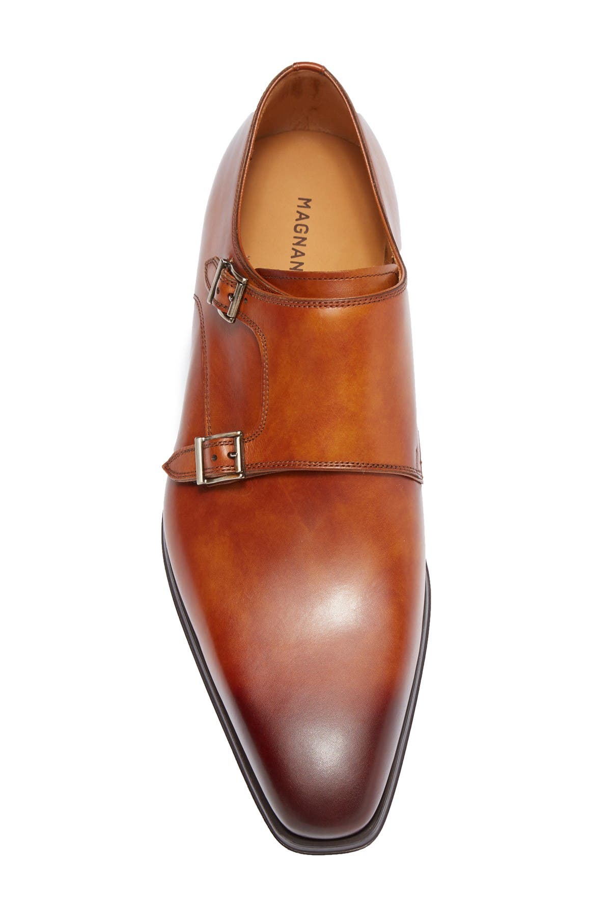 magnanni double monk strap cognac
