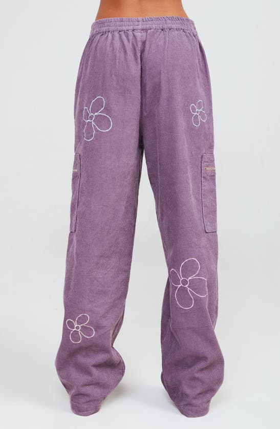 Shop Samii Ryan Daisy Gal Corduroy Cargo Pants In Purple