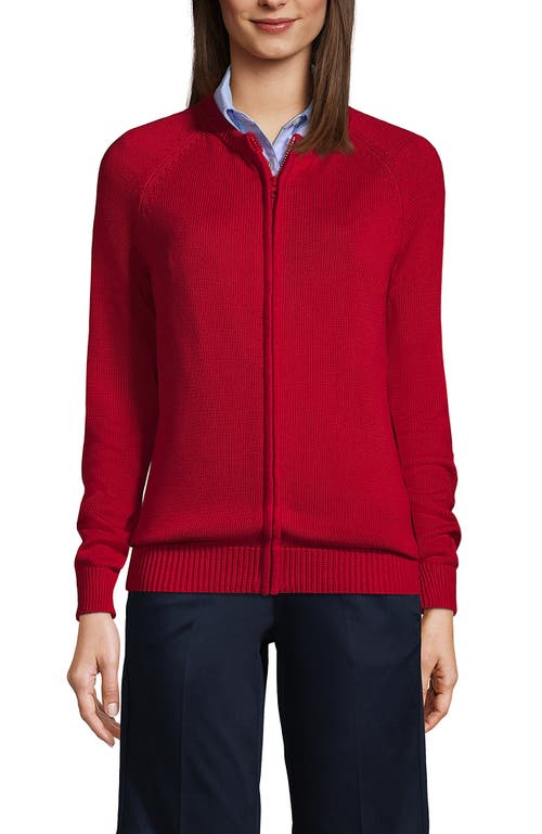 Lands' End School Uniform Cotton Modal Zip-front Cardigan Sweater