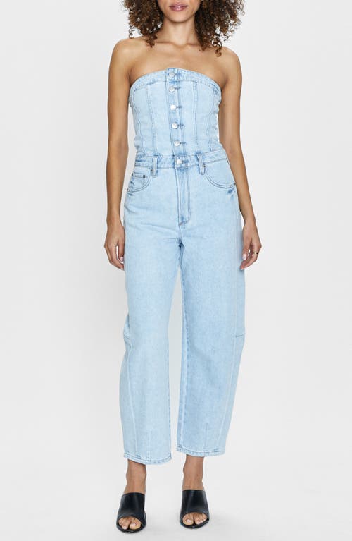 Shop Pistola Daphne Strapless Denim Ankle Jumpsuit In Impressionist