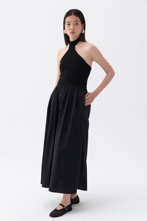 Shop Nocturne Button Accessorized Midi Skirt In Black