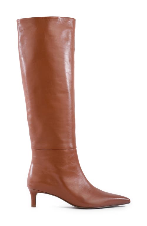 Seychelles Rose Pointed Toe Over The Knee Kitten Heel Boot In Tan Leather