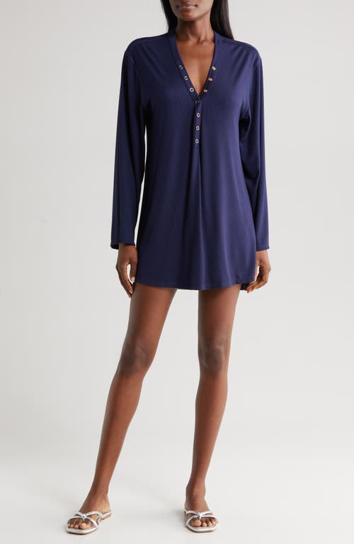 Robin Piccone Amy Long Sleeve Cover-Up Tunic at Nordstrom,