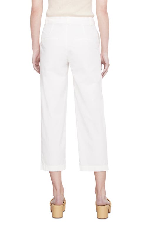 Vince Mid-rise Washed Cotton Cropped Pants In Off White
