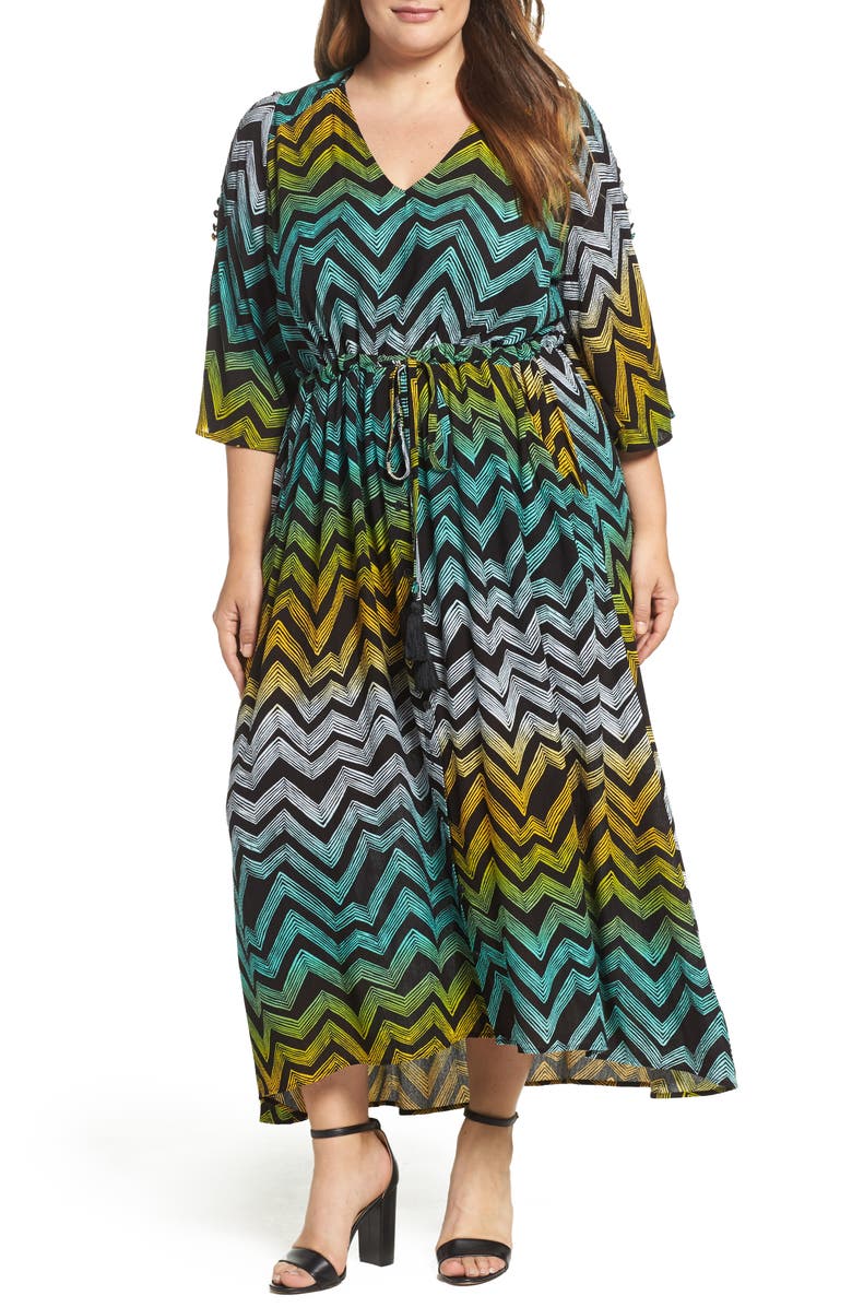 Melissa McCarthy Seven7 Print Cold Shoulder Maxi Dress (Plus Size ...