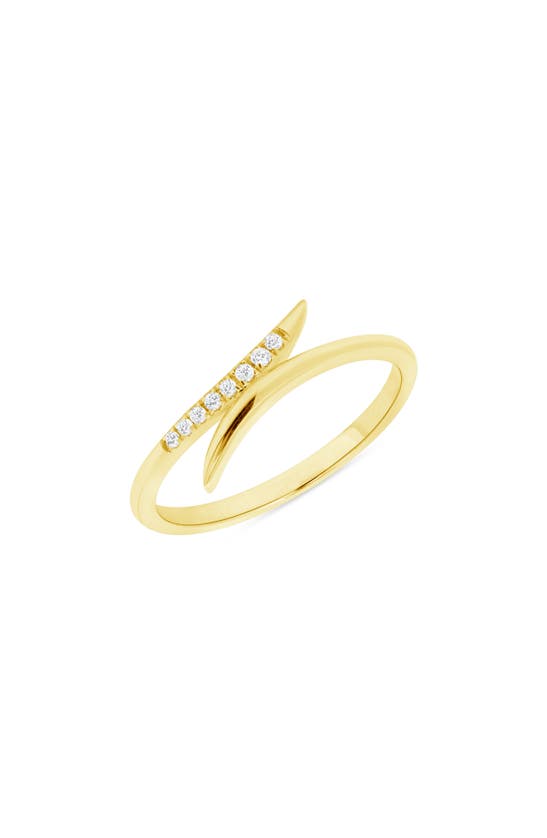 Shop Ron Hami Pavé Diamond Curved Bypass Ring In 14k Yellow Gold