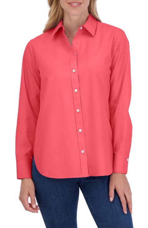 Women's Red Button Down Shirts - Shop Online Now