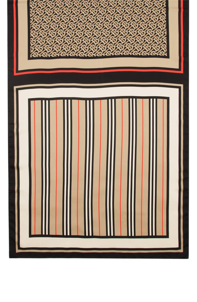 Burberry Monogram, Icon Stripe & Check Print Silk Scarf | Nordstrom