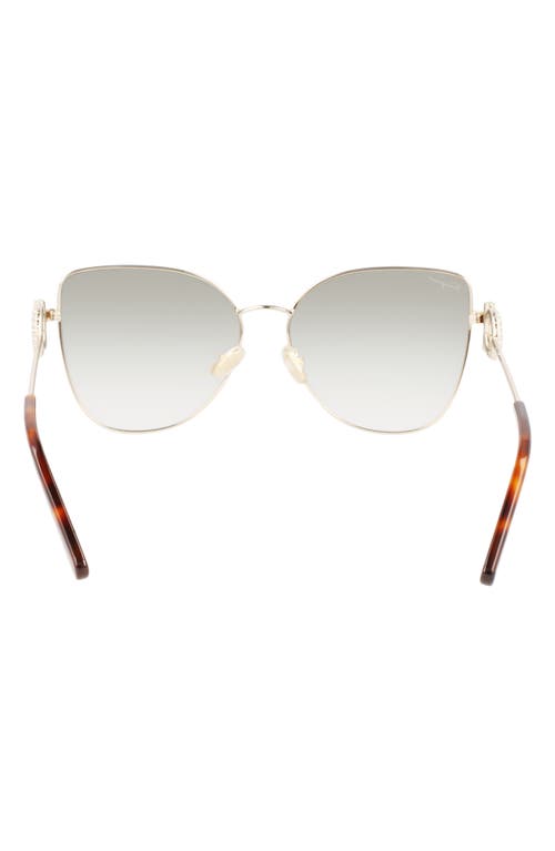 Ferragamo Crystal Gancini Metal Cat-eye Sunglasses In Gold/green Gradient