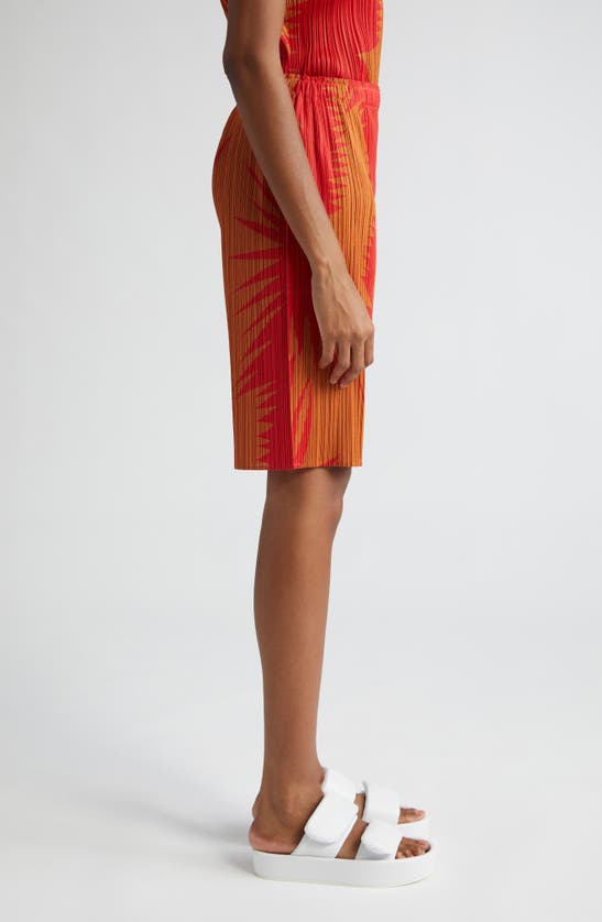 Shop Issey Miyake Pleats Please  Piquant Print Pleated Shorts In Brown Chile