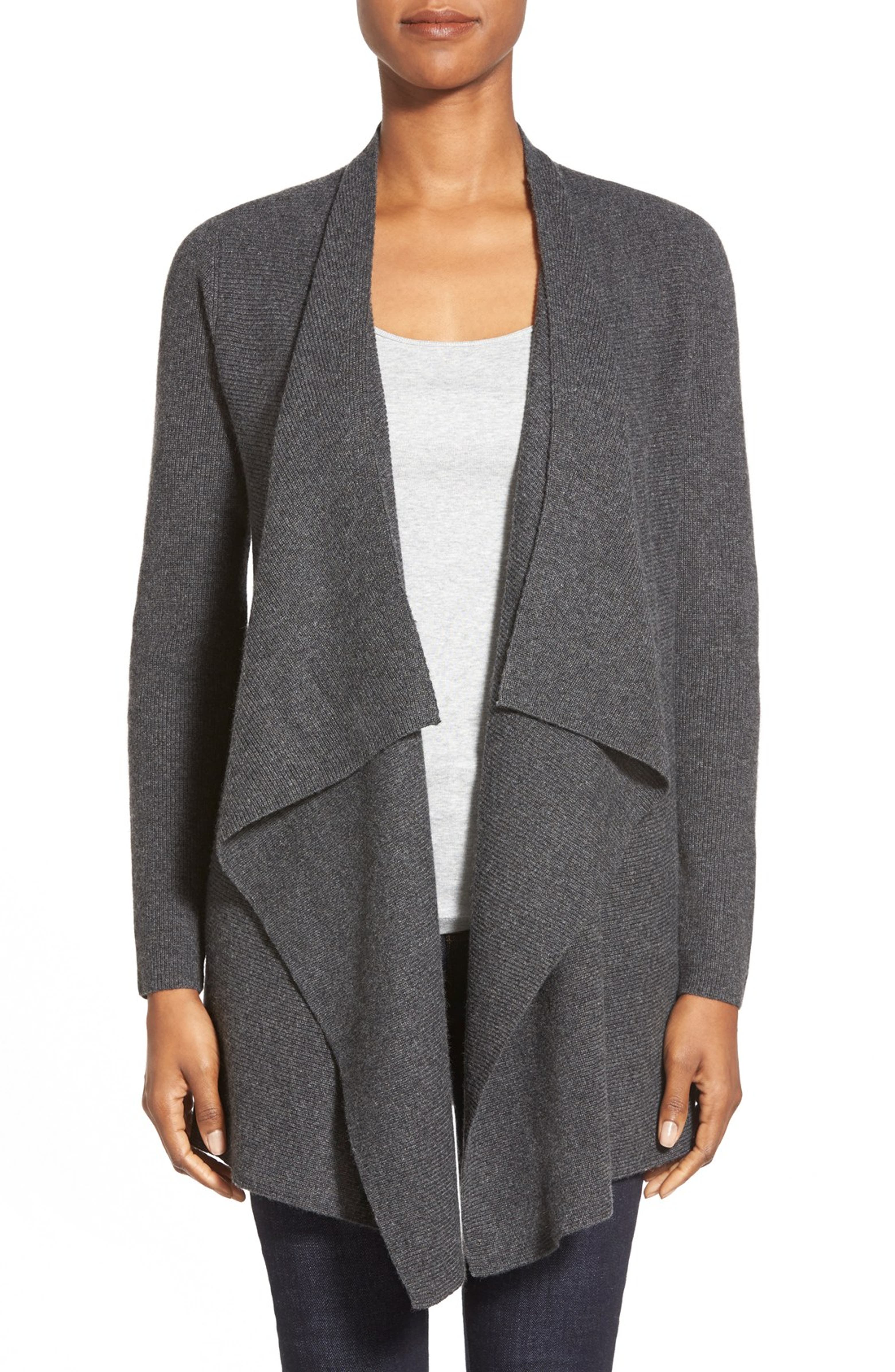 Eileen Fisher Long Drape Front Cashmere Cardigan | Nordstrom