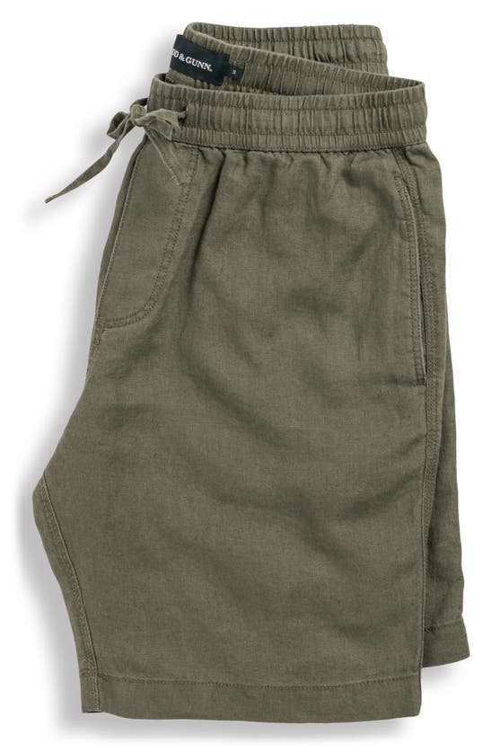 Shop Rodd & Gunn Linen Shorts In Olive