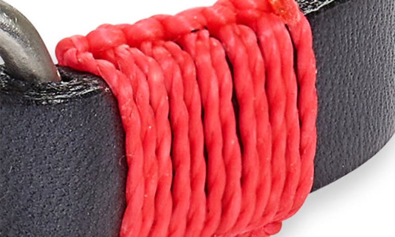 Shop Caputo & Co Leather Clip Bracelet In Navy