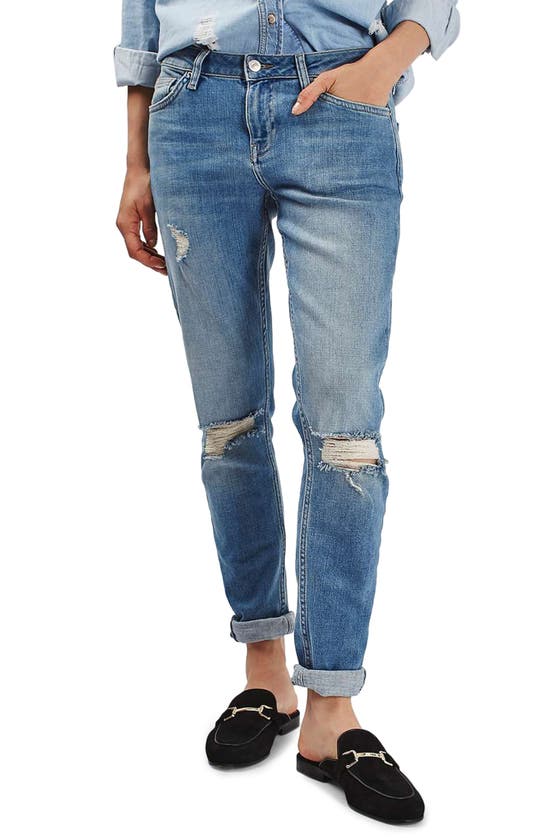 TOPSHOP LUCAS RIPPED BOYFRIEND JEANS