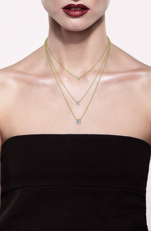 Shop Cz By Kenneth Jay Lane Triple Layer Princess Cut Cz Necklace In Clear/gold