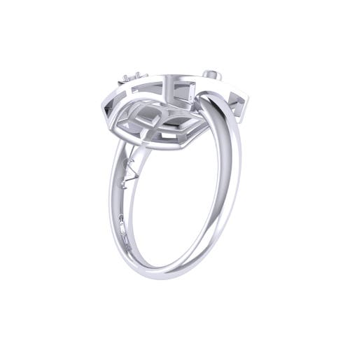 Shop Luvmyjewelry Aries Diamond Signet Ring In Silver