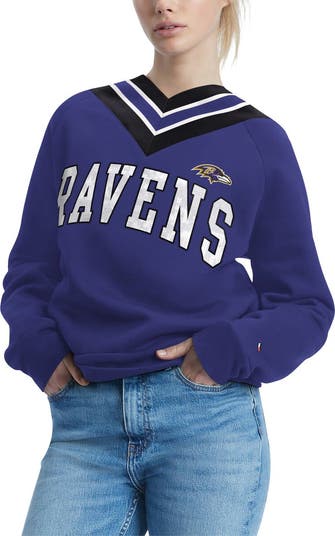 Women s Tommy Hilfiger Purple Baltimore Ravens Heidi V Neck Pullover Sweatshirt