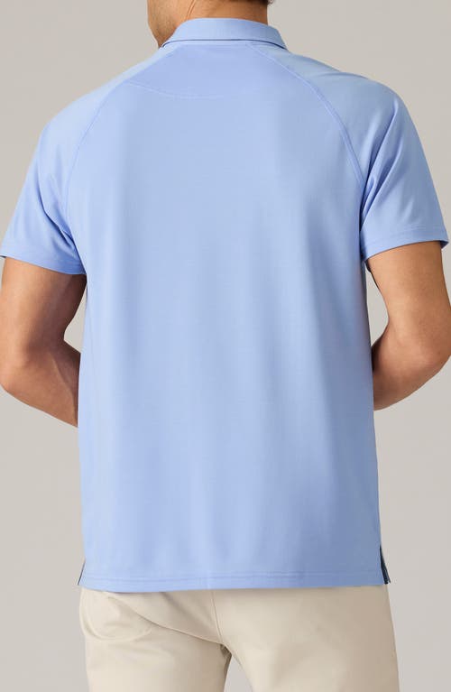 Shop Rhone Delta Piqué Performance Polo In Blue Mist/zen Blue