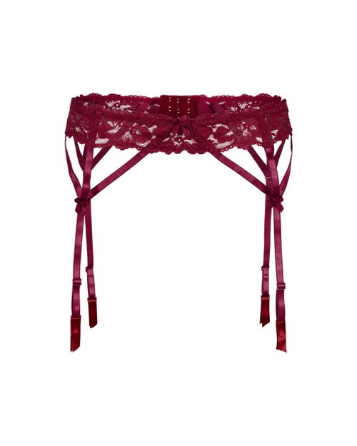 Shop Adore Me Lacie Garter Belt Lingerie In Dark Purple