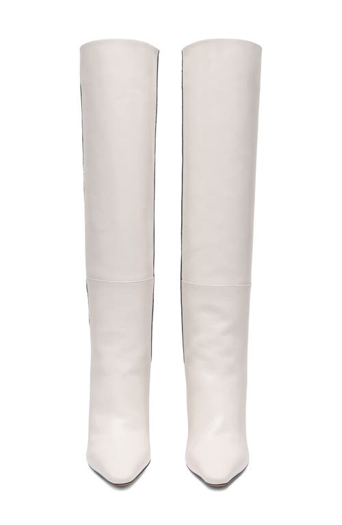 Shop Jacquemus Les Bottes Bisou Mismatched Knee High Boot In Black/white