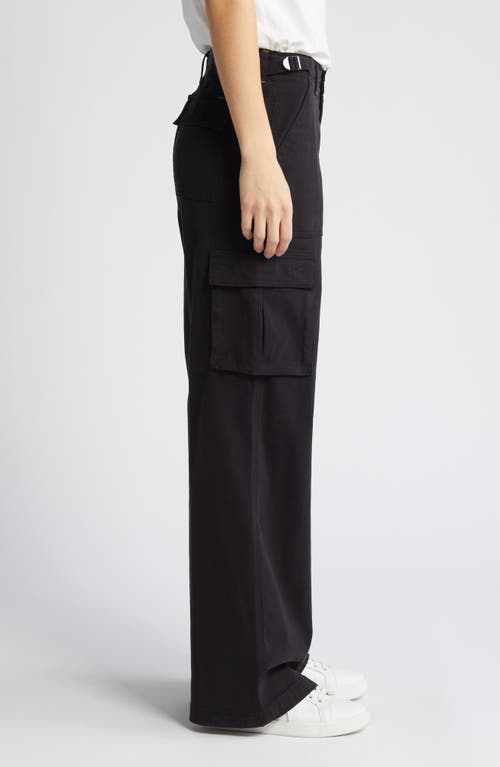 Sanctuary Soft Marine High Waist Wide Leg Crop Cotton Pants In Black