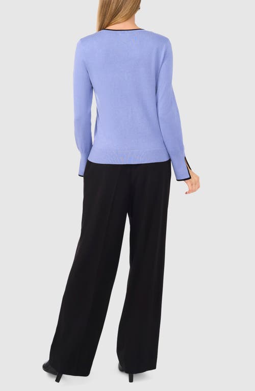 Shop Halogenr Halogen(r) Contrast Trim Sweater In Blue Blossom