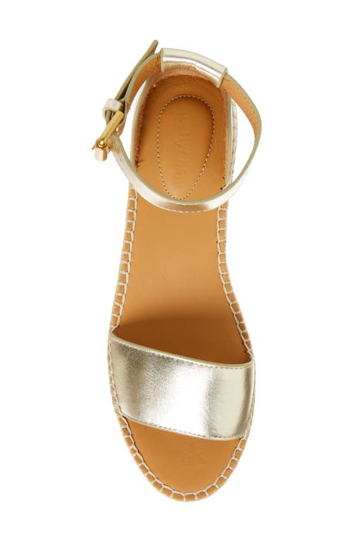 See By Chloé Glyn Leather Platform Espadrille Sandals In Light Gold