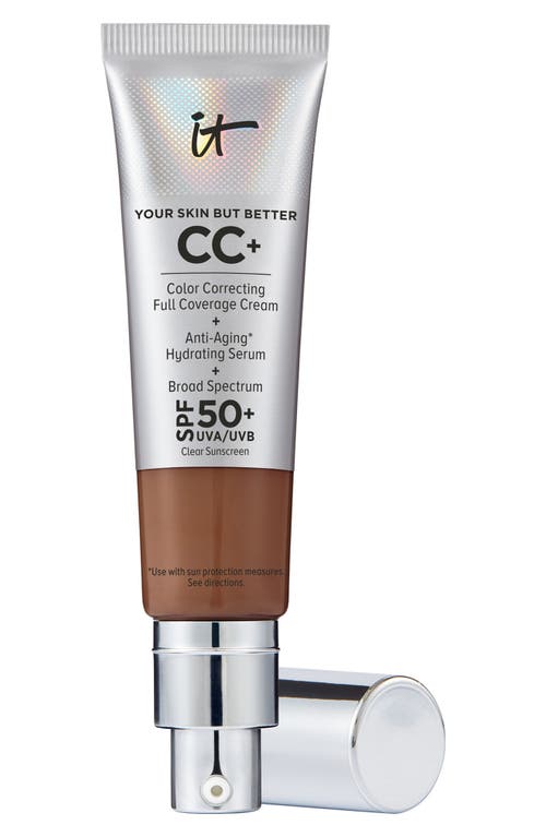IT Cosmetics CC+ Color Correcting Full Coverage Cream SPF 50+ in Deep Honey