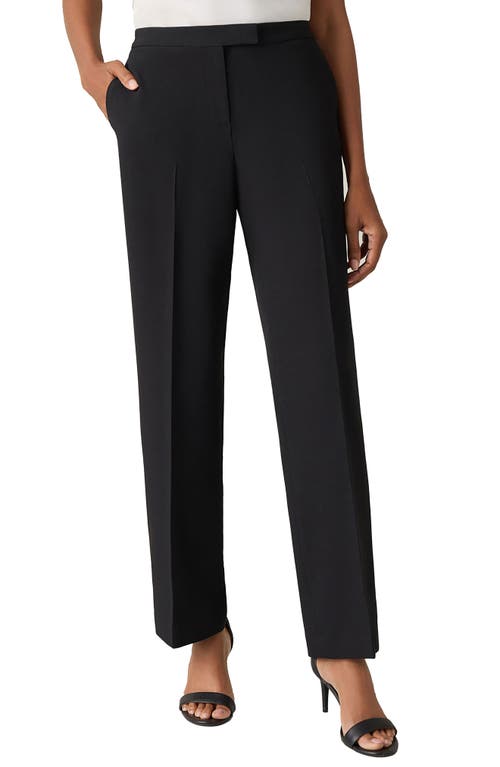 Shop Kasper Hidden Fly Front Taffeta Pants In Black